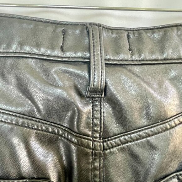 Abercrombie Denim Faux Leather Curve Love Ankle Straight Ultra High Rise Jean 32 - Picture 10 of 14